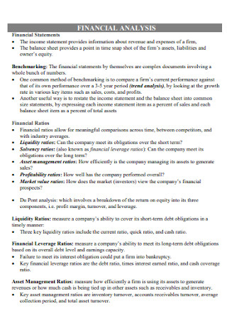 Formal Financial Analysis Template