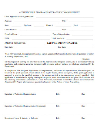 Grant Agreement Application Template