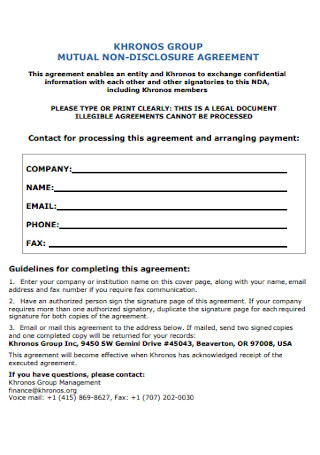 Group Mutual Non Disclosure Agreement