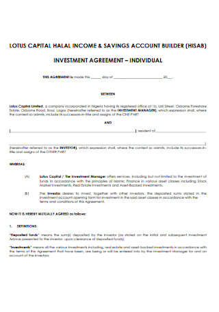 32 Sample Investment Agreement Templates In Pdf Ms Word