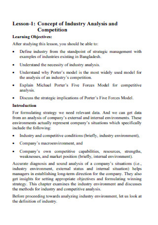 Industry Compitition Analysis