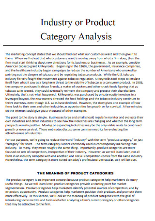 Industry or Product Category Analysis Template