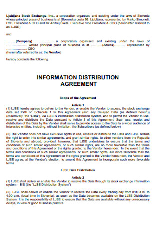 Information Distribution Agreement
