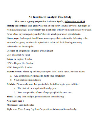 Investment Analysis Case Study