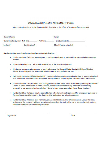 Locker Assignment Agreement