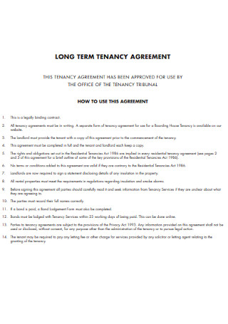 Long Term Tenancy Agreement Template