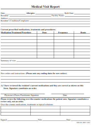 medical visit template