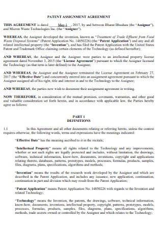 Patent Assignment Agreement