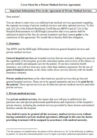 Private Medical Services Agreement 