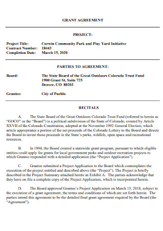 Project Grant Agreement