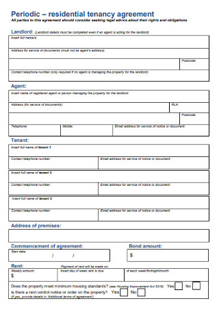 Residential Business Tenancy Agreement