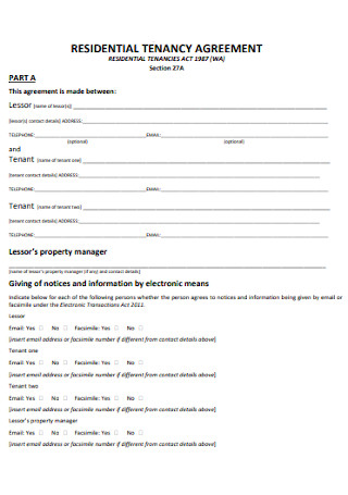 Residential Tenancy Agent Agreement