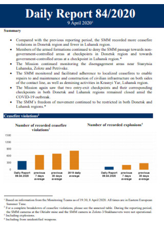 Sample Daily Report