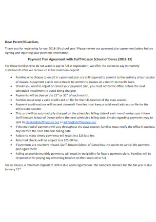 School Payment Plan Agreement Template