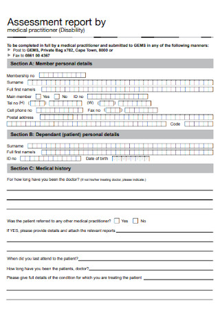 Simple Assessment Report Template