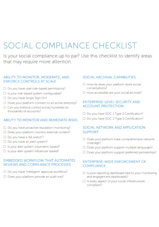 Social Compliance Checklist