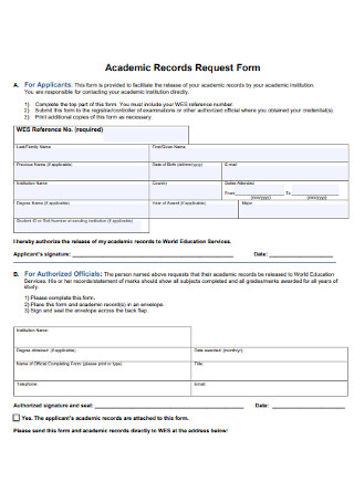 Academic Records Request Forms