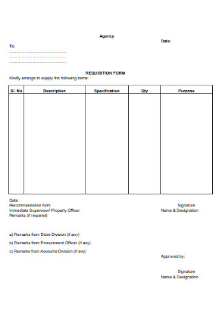 Agency Requisition Form