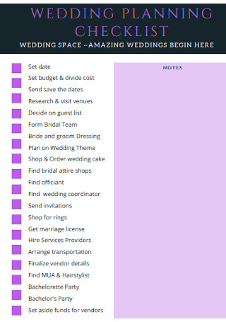 Amazing Wedding Planning Checklist