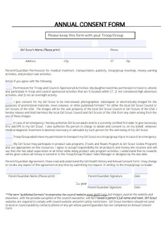 Annual Consent Form Template