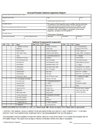 Annual Periodic Vehicle Inspection Checklist
