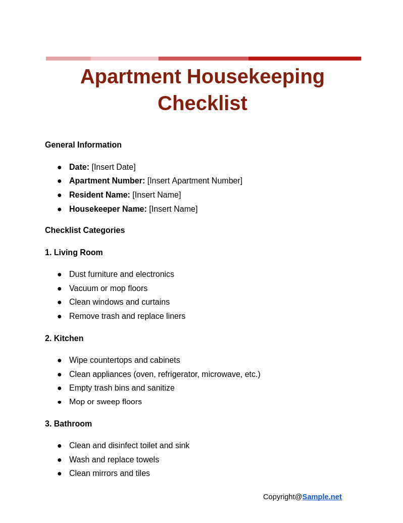 Apartment Housekeeping Checklist Google Docs 11 12 2024 10 42 AM