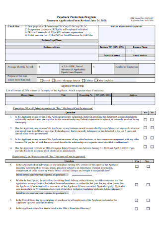 Borrower Application Form