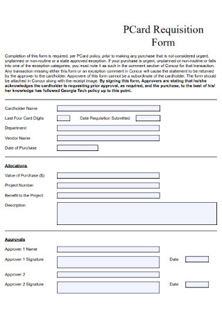 Card Requisition Form
