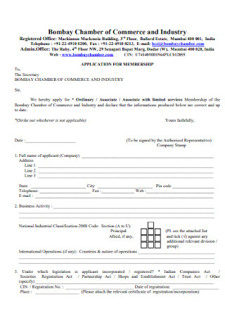 Chamber Membership Form