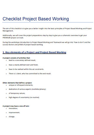 Checklist Project Based Working