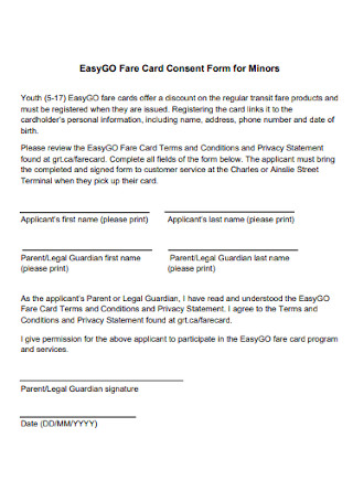 Consent Form for Minors
