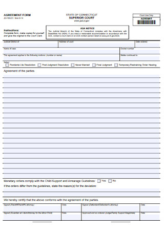 Court Agreement Form