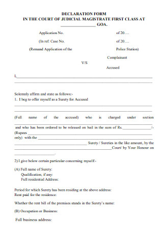 Court Declaration Form