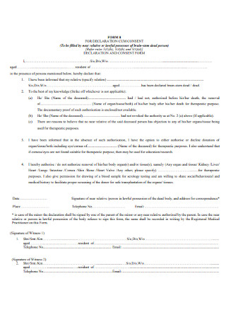 Delcaration and Consent Form