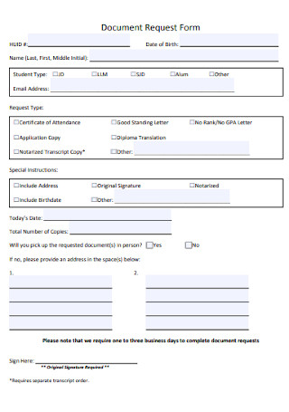 Document Request Form 