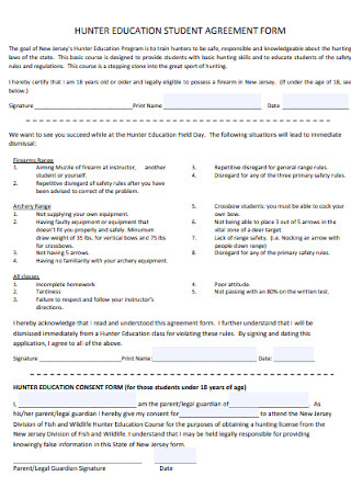 Education Student Agreement Form