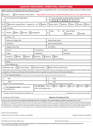 Enrollment Correction Form