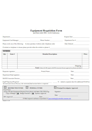 Equipment Requisition Form 