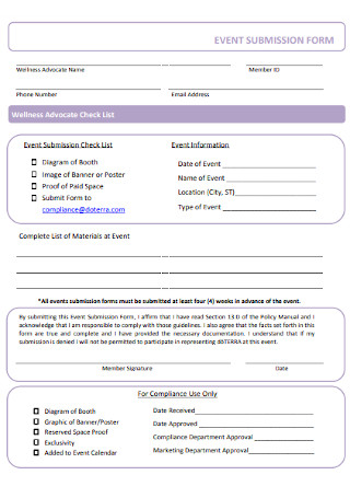 Event Submission Form Template