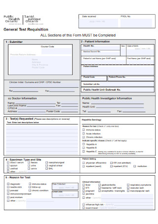 General Test Requisition Form
