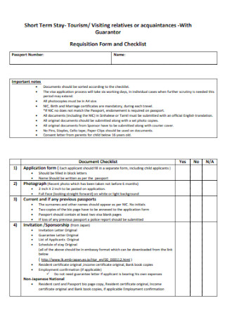 Guarantor Requisition Form