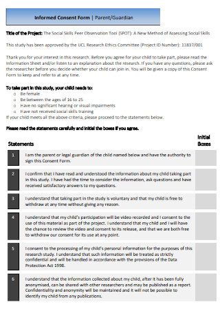 Guardian Consent Form