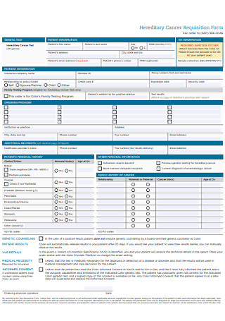 Hereditary Cancer Requisition Form