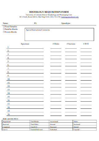 Histology Requisition Form