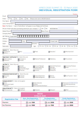 Individuals Registration Form