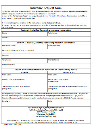 Insurance Request Form
