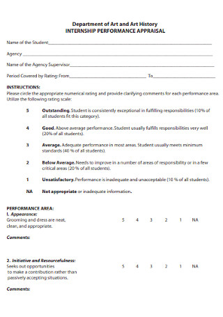 Internship Appraisal Form