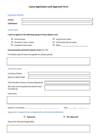 Leave Application and Approval Form