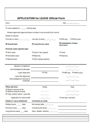 Leave Official Form