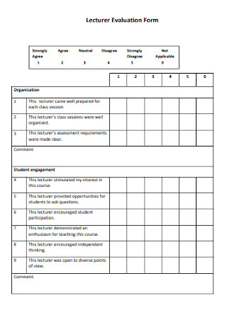 Lecturer Evaluation Form